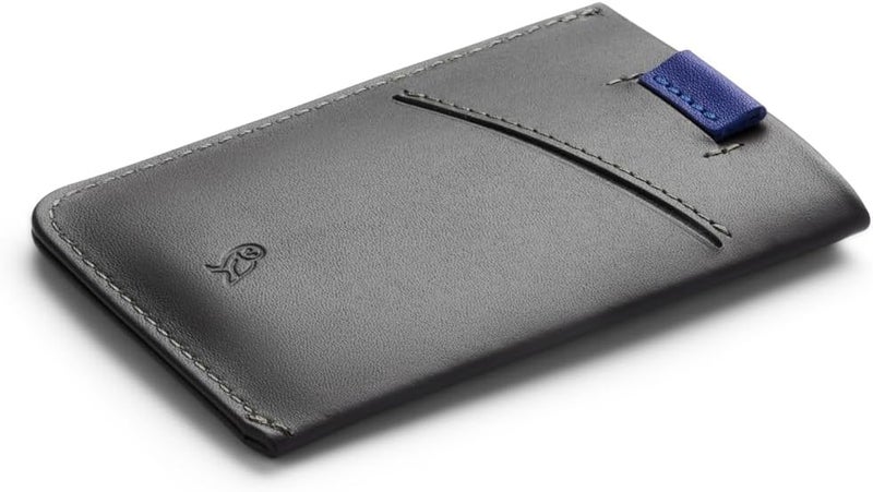BELLROY Card Sleeve (Premium Leather Card Holder or Minimalist Wallet, Holds 2-8 Cards or Business Cards, Folded Note Storage) - CharcoalCobalt - Image 2